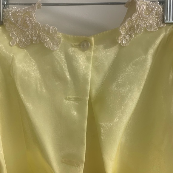 Vintage Kids Beaded Yellow and White Dress - Picture 11 of 12